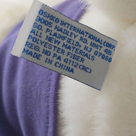 Happy Birthday Teddy Bear Plush Oshko Purple White Polar Stuffed Animal Soft Tag - Picture 13 of 16